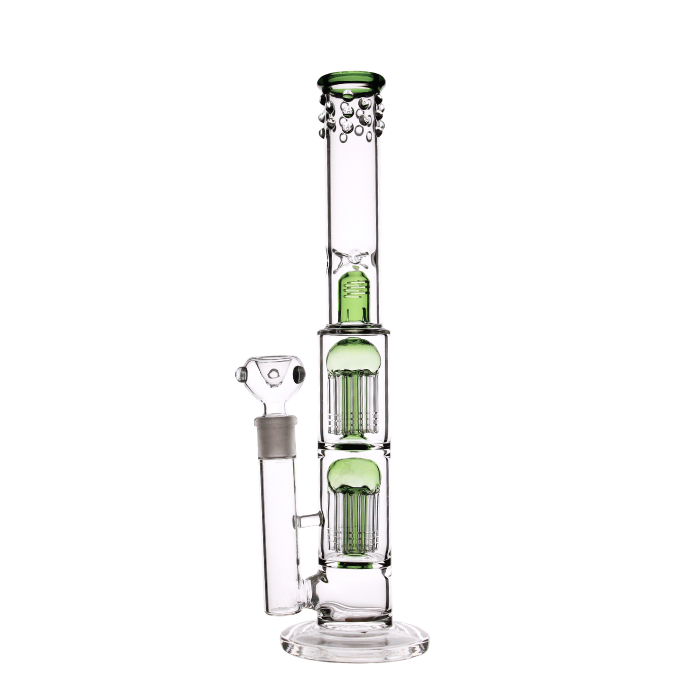 Double tree perc straight with ice catcher bong