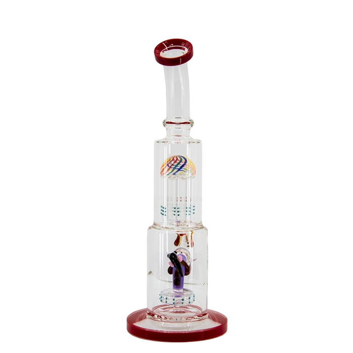 Multicolor Bee Inside With Tree Perc Bong