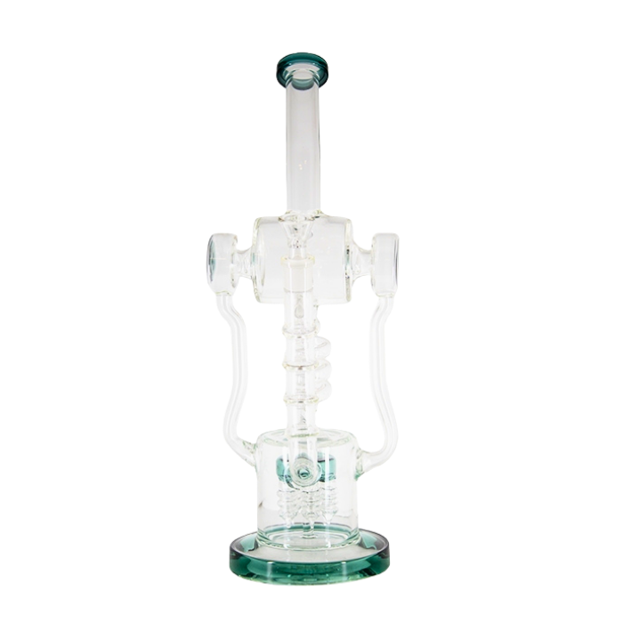 Spiral Middle with 5 coil Perc Bendneck Recycler Bong