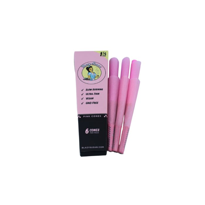 BLAZY SUSAN 1 1/4 SIZE CONES 6pack Pink