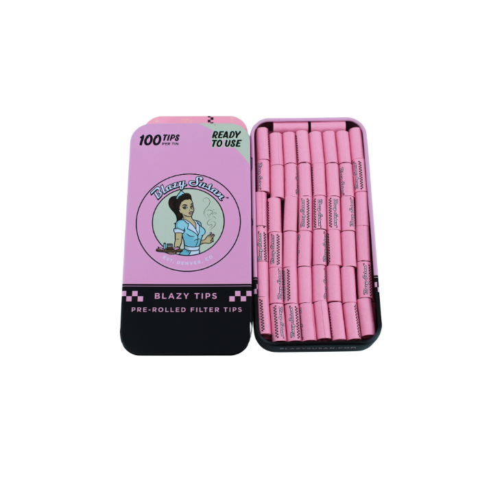 BLAZY SUSAN TIPS PRE-ROLLED FILTER TIPS 100 TIPS PER TIN