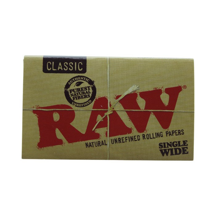 CLASSIC RAW NATURAL UNREFINED ROLLING PAPERS SINGLE WIDE