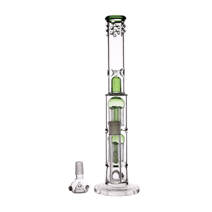 Double tree perc straight with ice catcher bong