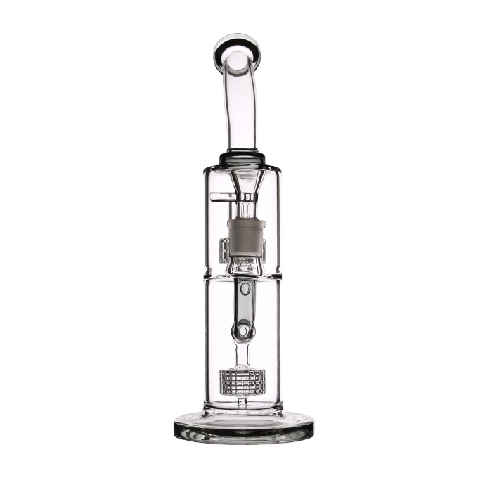 Double matrix percolator bendneck straight waterpipe