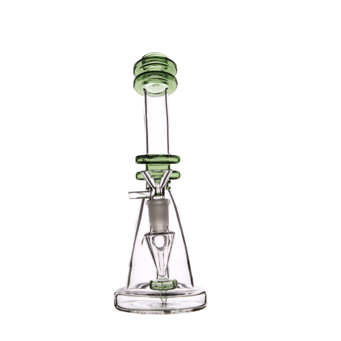 Double rim bendneck showerhead bong