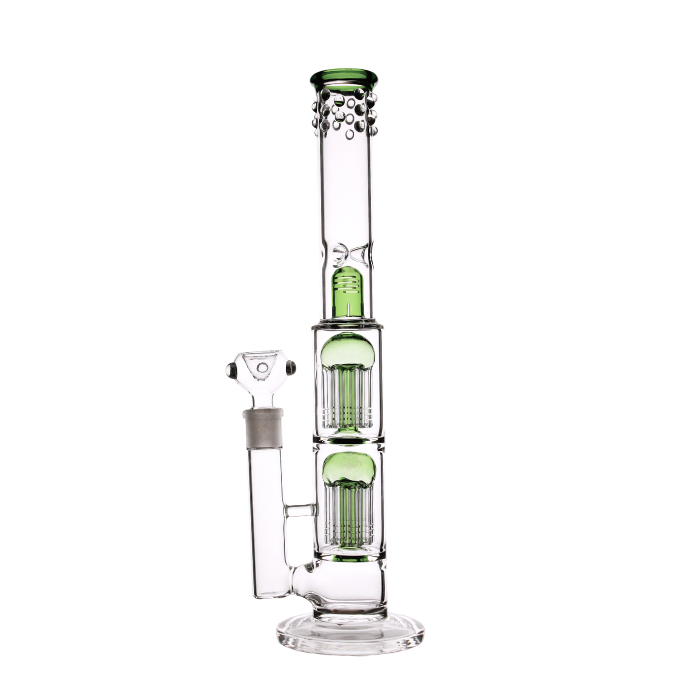 Double tree perc straight with ice catcher bong