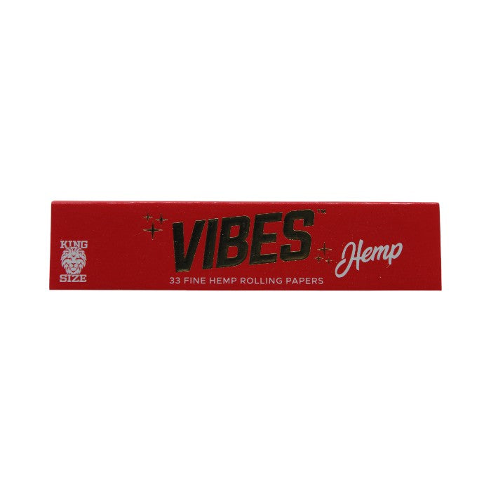 VIBES HEMP KING SIZE HEMP ROLLING PAPERS RED
