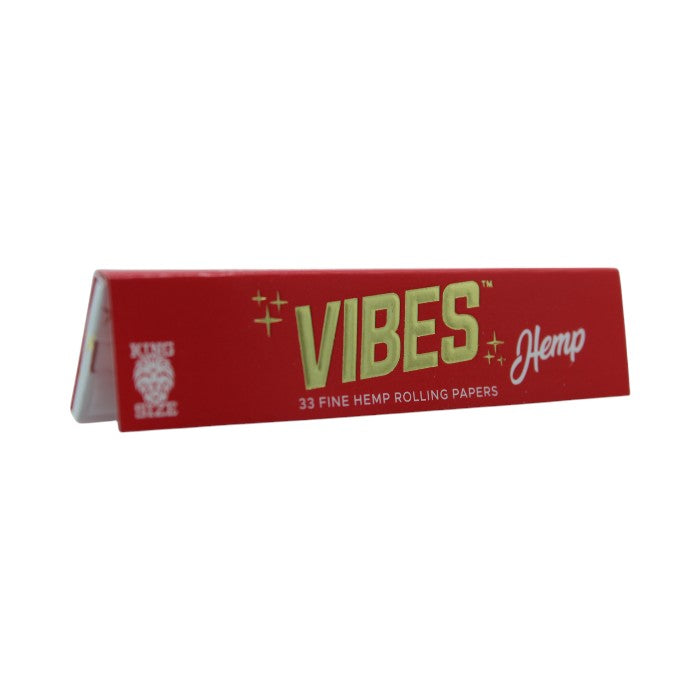 VIBES HEMP KING SIZE HEMP ROLLING PAPERS RED
