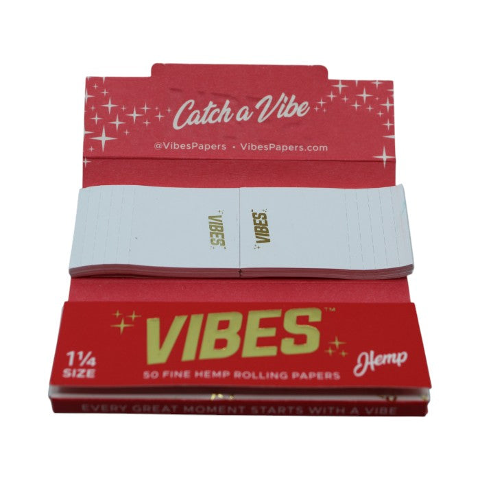VIBES HEMP 50 FINE HEMP ROLLING PAPERS + TIPS