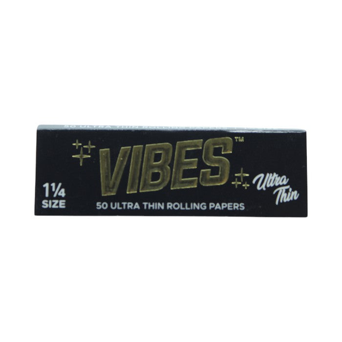 VIBES ULTRA THIN 50 ULTRA THIN ROLLING PAPERS + TIPS 1 1/4 SIZE