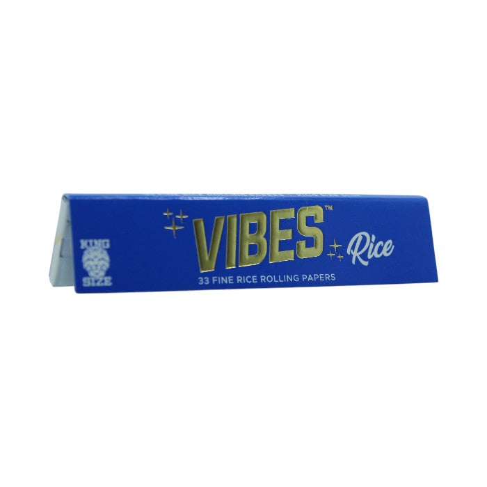VIBES RICE KING SIZE 33 FINE RICE ROLLING PAPERS + TIPS BLUE