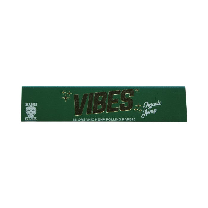 VIBES ORGANIC HEMP 33 ORGANIC HEMP ROLLING PAPERS KING SIZE GREEN