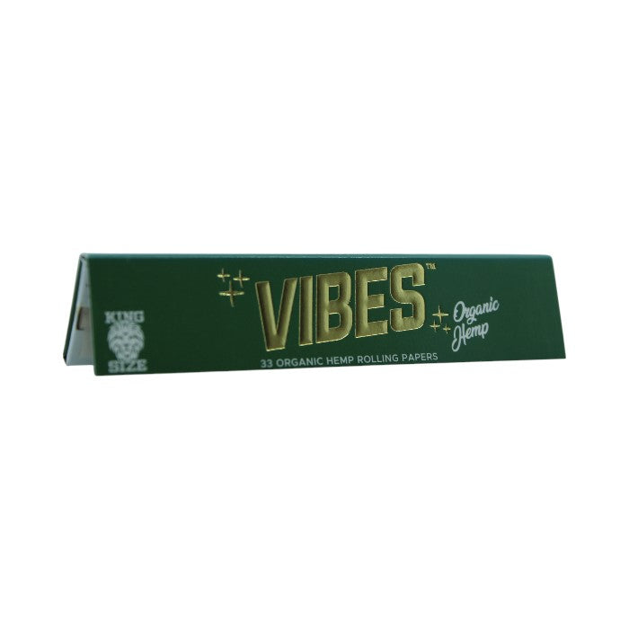 VIBES ORGANIC HEMP 33 ORGANIC HEMP ROLLING PAPERS KING SIZE GREEN