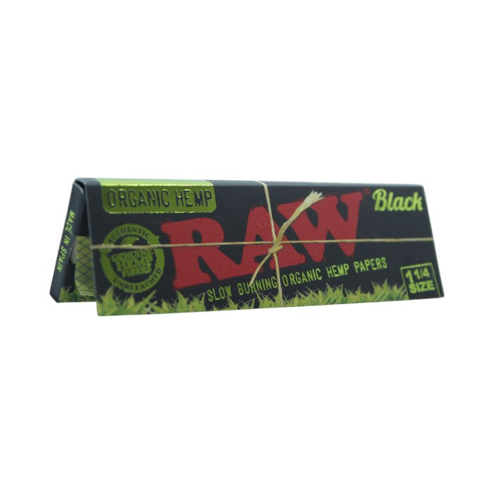 RAW ORGANIC HEMP BLACK 1 1/4 SIZE PAPERS