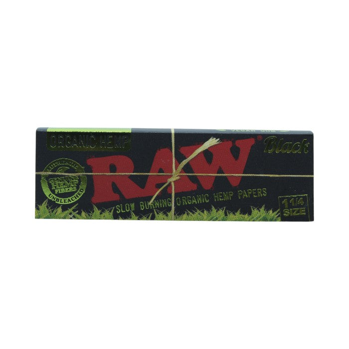 RAW ORGANIC HEMP BLACK 1 1/4 SIZE PAPERS