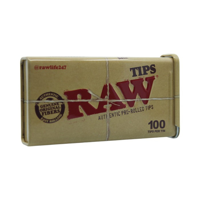 RAW TIPS AUTHENTIC PRE-ROLLED TIPS 100TIPS PER TIN