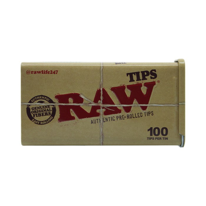 RAW TIPS AUTHENTIC PRE-ROLLED TIPS 100TIPS PER TIN