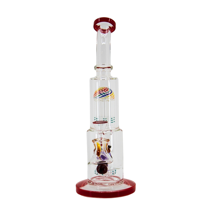 Multicolor Bee Inside With Tree Perc Bong