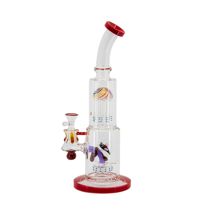 Multicolor Bee Inside With Tree Perc Bong