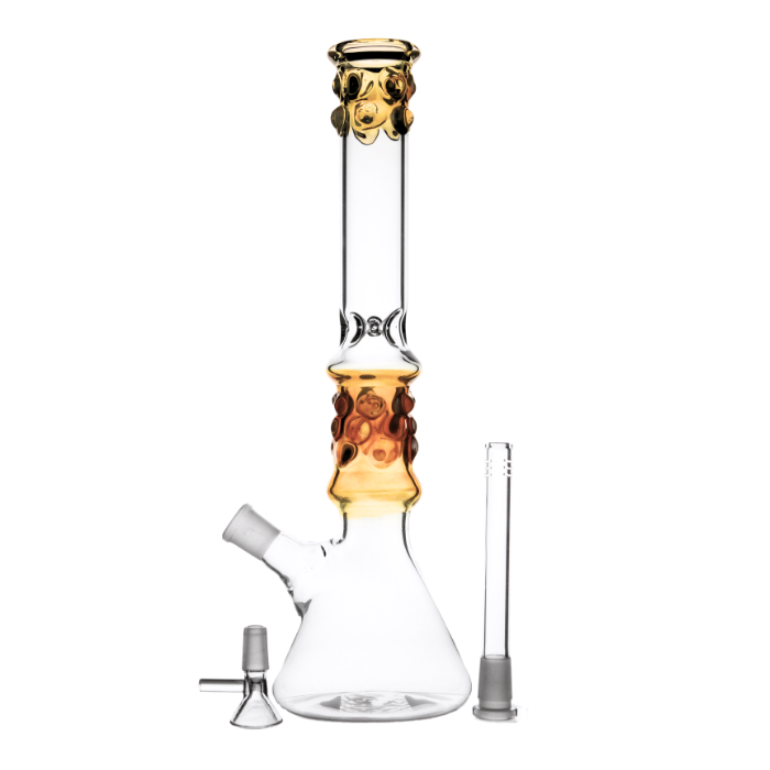 Beaker base with grip and ice catcher
