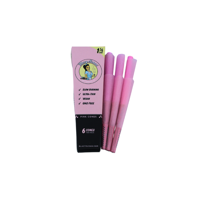 BLAZY SUSAN 1 1/4 SIZE CONES 6pack Pink