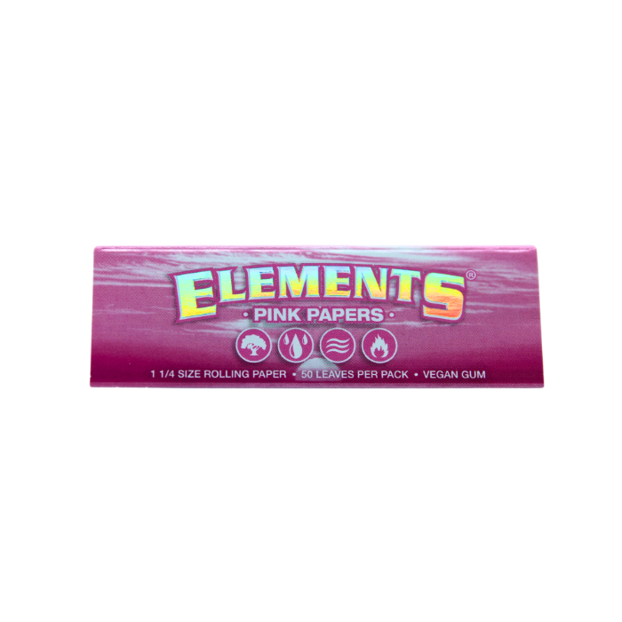 ELEMENTS PINK PAPERS 1 1/4 SIZE ROLLING PAPER VEGAN GUM