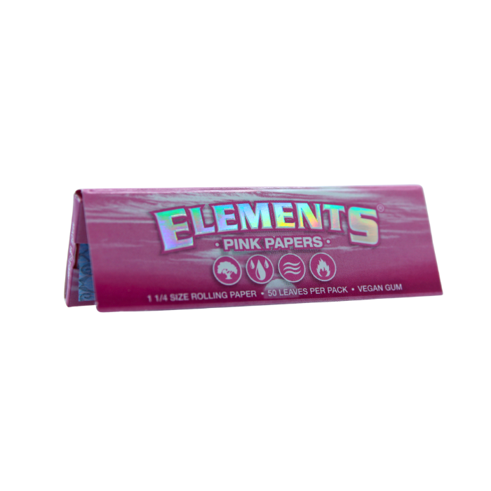 ELEMENTS PINK PAPERS 1 1/4 SIZE ROLLING PAPER VEGAN GUM