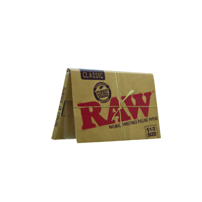 RAW CLASSIC NATURAL UNREFINED ROLLING PAPERS 1 1/2 SIZE
