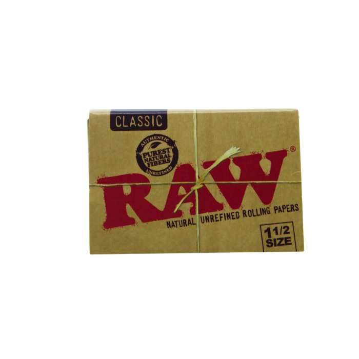 RAW CLASSIC NATURAL UNREFINED ROLLING PAPERS 1 1/2 SIZE