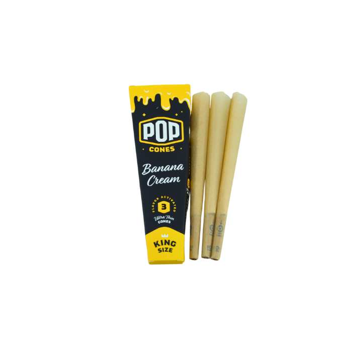 POP BANANA CREAM ULTRA THIN CONES KING SIZE