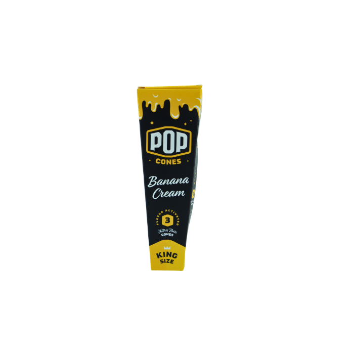 POP BANANA CREAM ULTRA THIN CONES KING SIZE