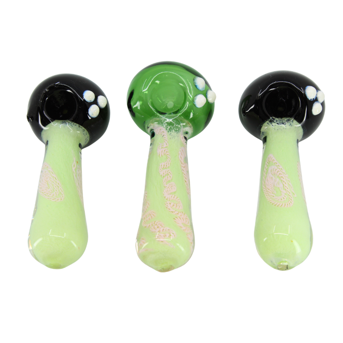 Onyx & Jade Filigree Glass Pipe
