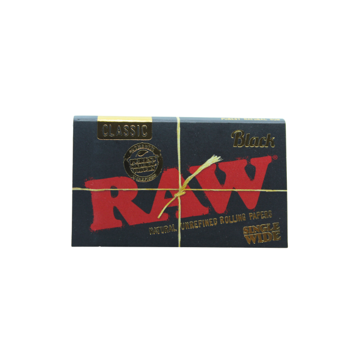 CLASSIC BLACK RAW NATURAL UNREFINED PAPERS SINGLE WIDE