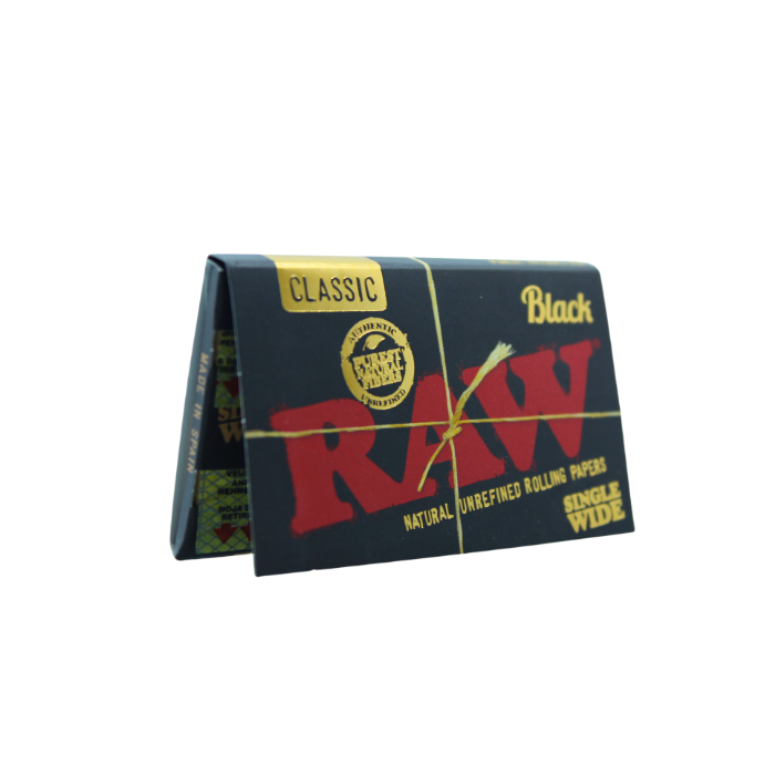 CLASSIC BLACK RAW NATURAL UNREFINED PAPERS SINGLE WIDE
