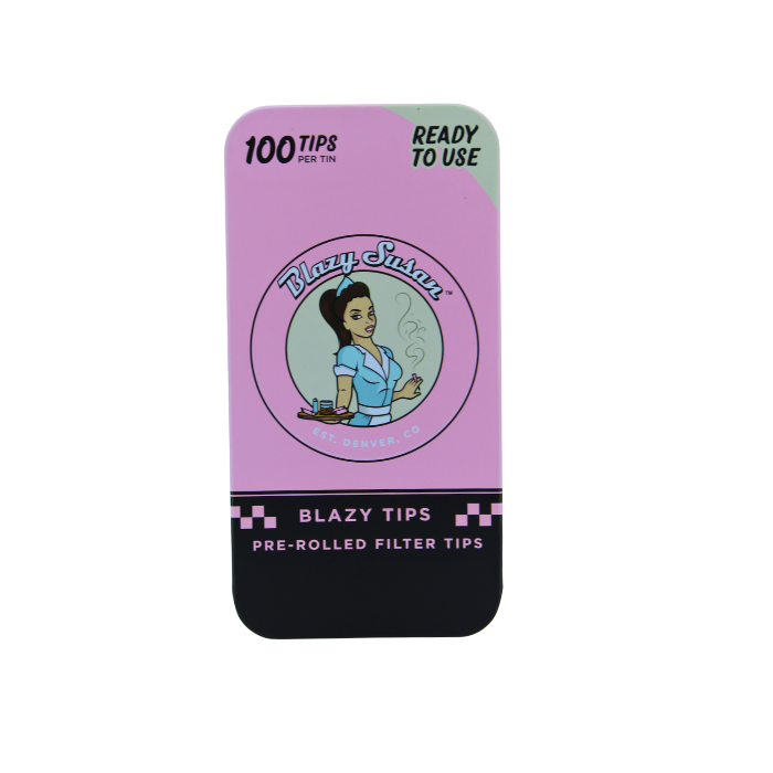 BLAZY SUSAN TIPS PRE-ROLLED FILTER TIPS 100 TIPS PER TIN